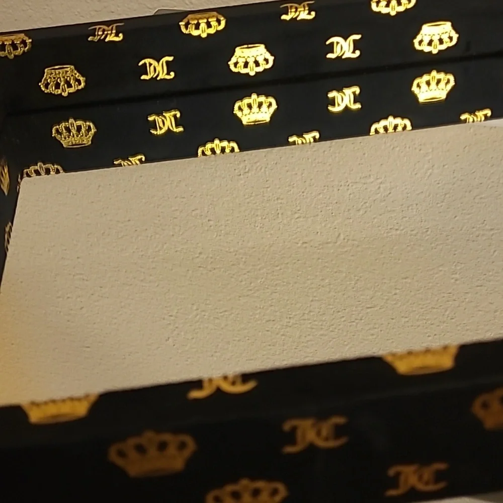 Juicy Couture Luxury Black and Gold Mirrored Table Trinket Decorative Tray
